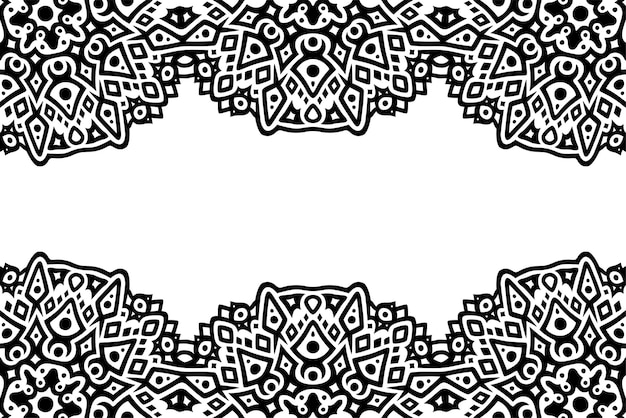 Vector art with abstract black geometric border