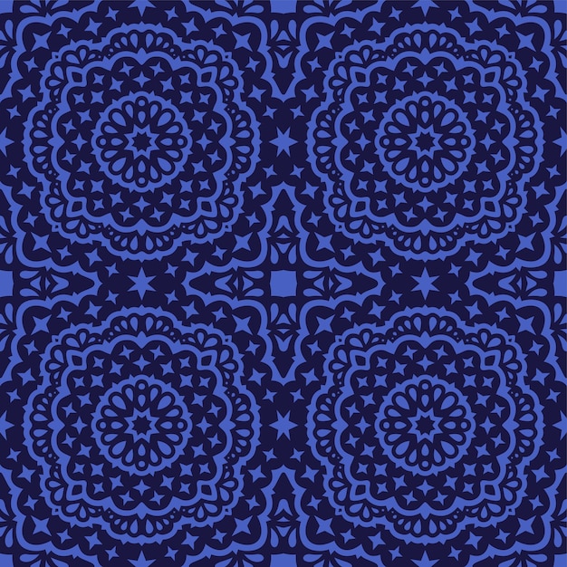 Vector art with blue cosmic seamless pattern