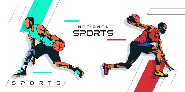 Vector vector athlete sport basketball concept celebrating national sports day basketball sport sports