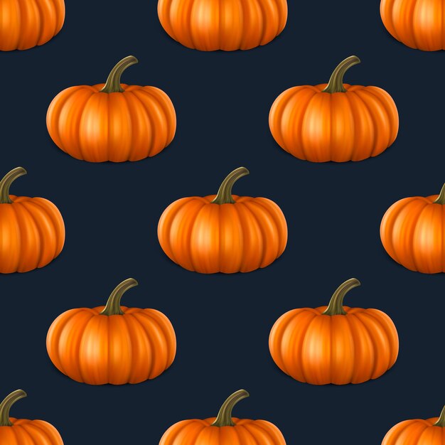 Vector vector autumn halloween seamless pattern with pumpkins wallpapers for invitations cards fabrics packaging wrapping banners or textiles