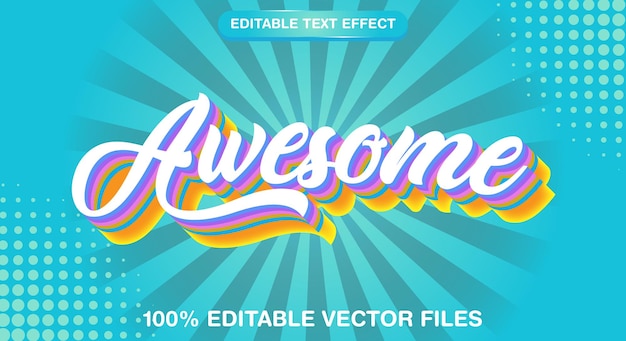 Vector awesome 3d editable text effect with cute background