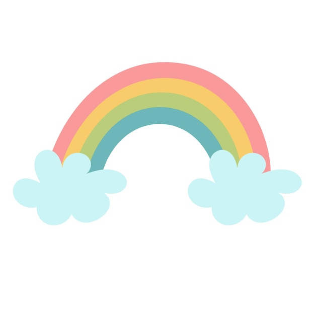 Vector baby rainbow illustration hand drawn nursery modern rainbow