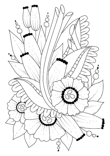 Vector background for coloring Coloring page for children and adults