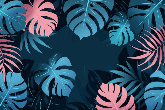 Vector vector background design with tropical leaves