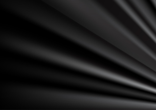 Vector background illustration rippled black fabric