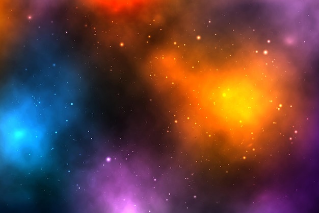 Vector background of an infinite space with stars galaxies nebulae