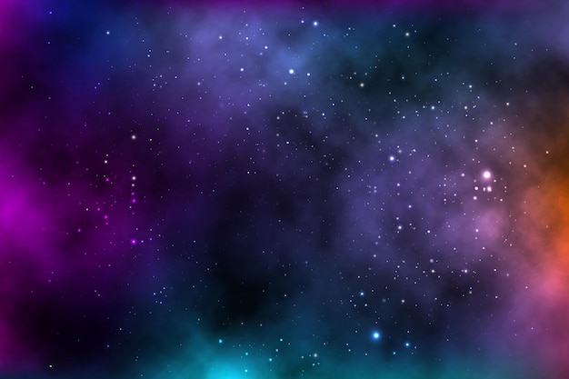 Vector background of an infinite space with stars galaxies nebulae