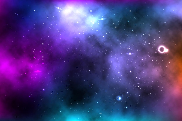 vector background of an infinite space with stars galaxies nebulae