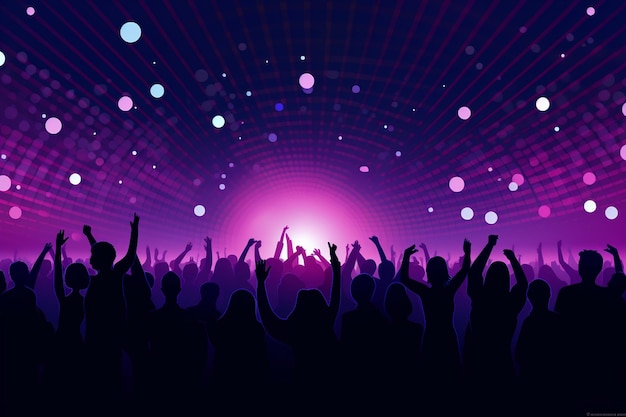 Vector vector background of night club crowd