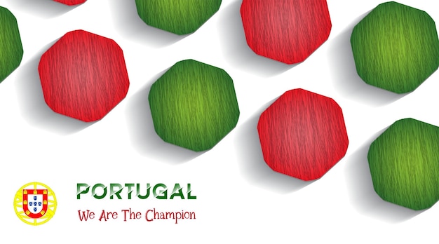 Vector background Portugal flag with ball soccer social media template perfect color combination