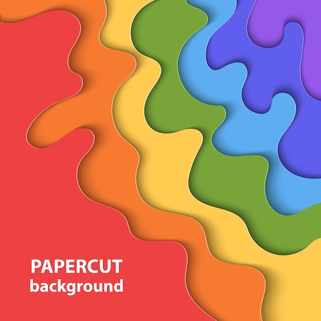 Vector background with LGBT flag gay culture colors paper cut shapes 3D abstract paper art style