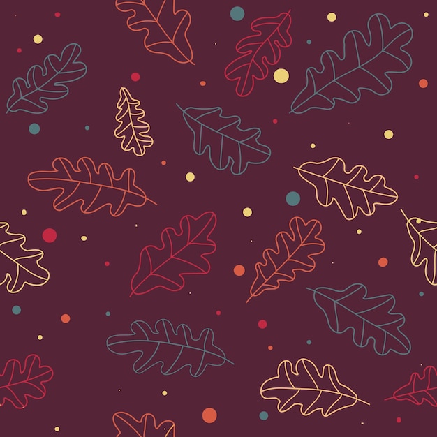 Vector background with oak foliage