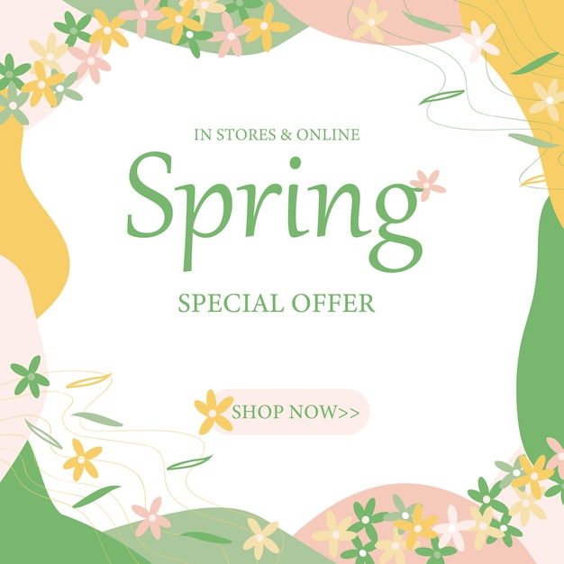 Vector background with Spring vintage template