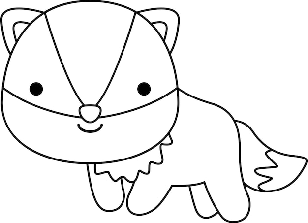 a vector of a badger in black and white coloring