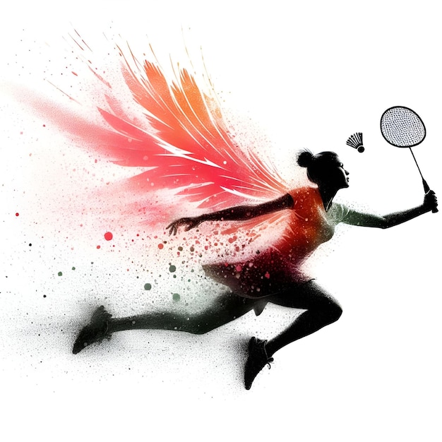 Vector badminton logo illustration