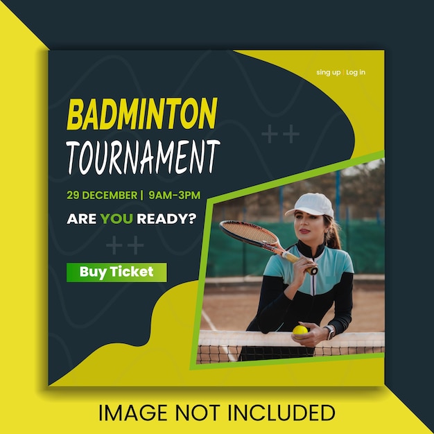 Vector badminton tournament flyer design template