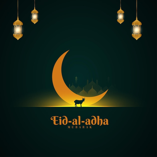 Vector bakrid eid al adha festival greeting background for social media template