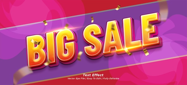 Vector banner big sale text style effect