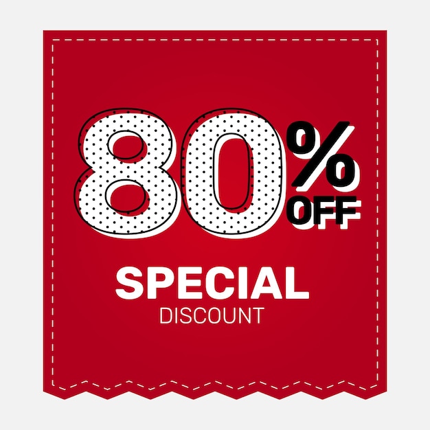 Vector Banner Extra discount sticker label Discount label with 80 percent off Price reduction