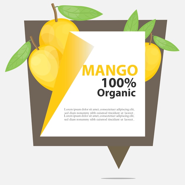 Vector Banner Mango 100% Organic