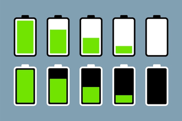 Vector Battery Level Indicator Set