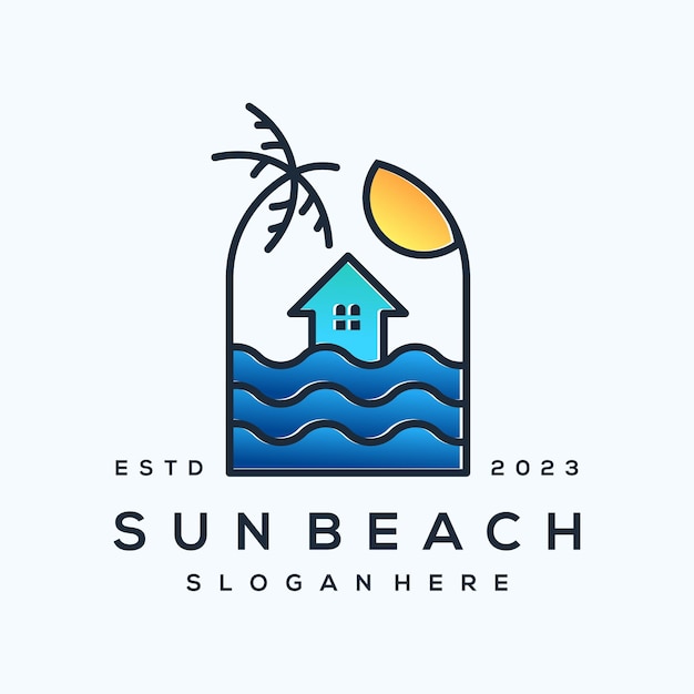 Vector beach logo design inspiration