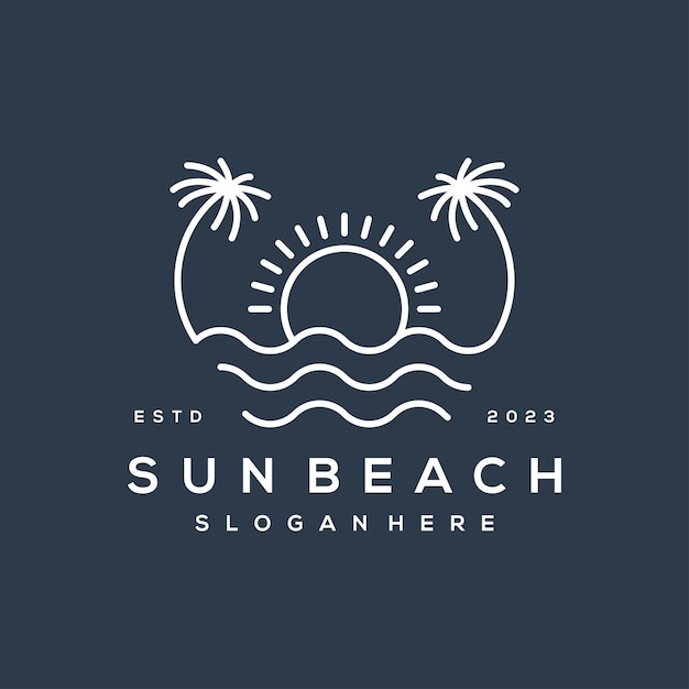 Vector beach logo design inspiration