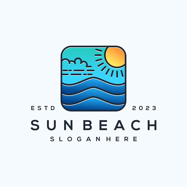 Vector beach logo design inspiration