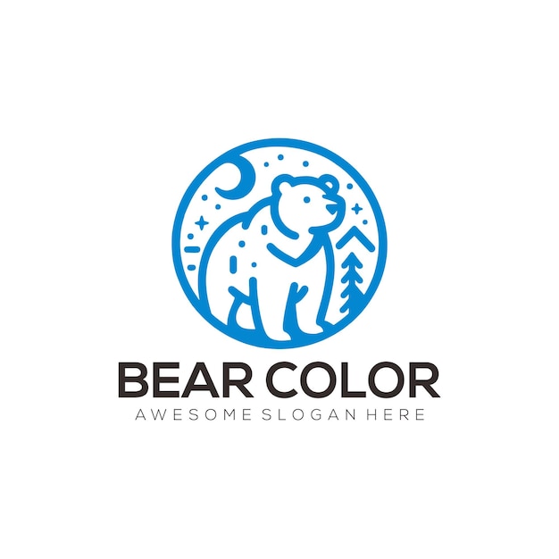 Vector vector bear simple mascot logo design illustration