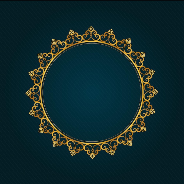 vector beautiful circular golden floral frame design