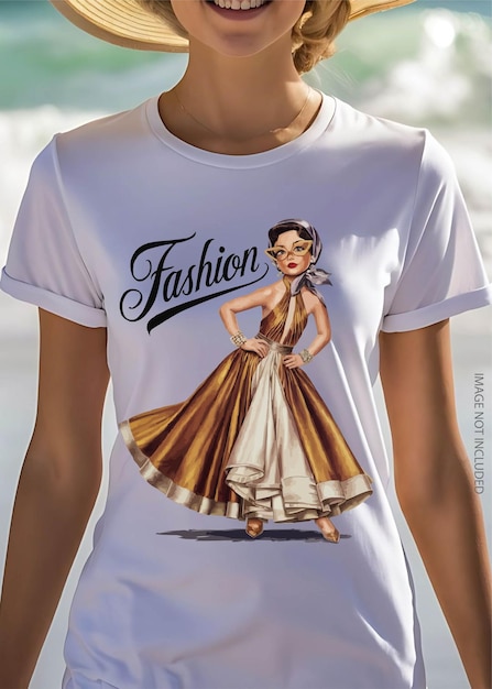 Vector vector beautiful fashion girl standing t shirt design and illustration