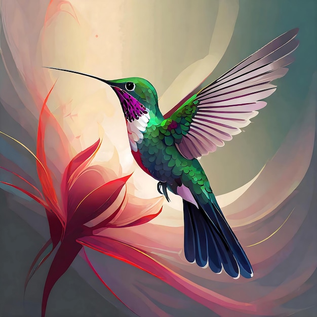 vector beautiful flying hummingbird design element for banners posters leaflets and brochures