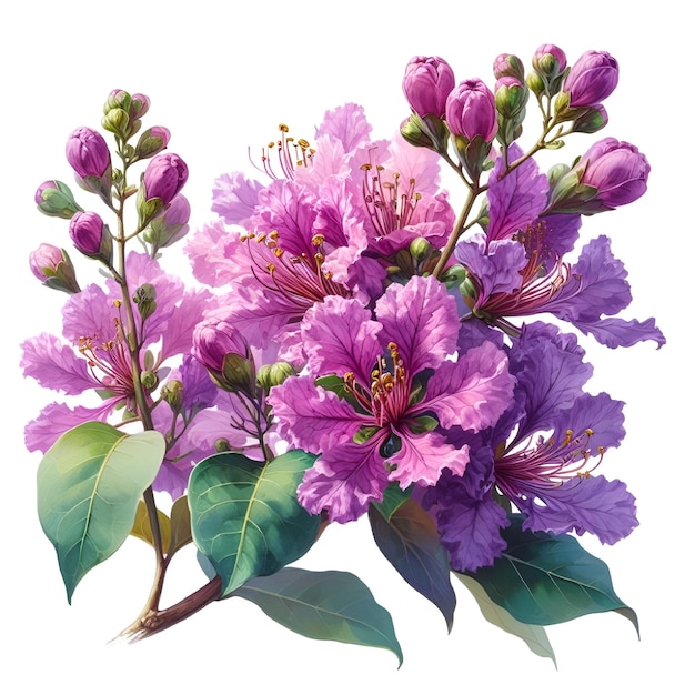 vector beautiful lagerstroemia speciosa flowers