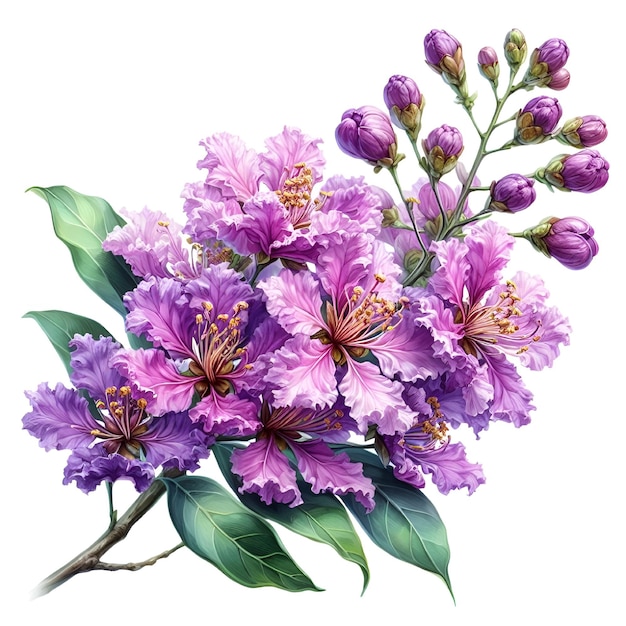 vector beautiful lagerstroemia speciosa flowers