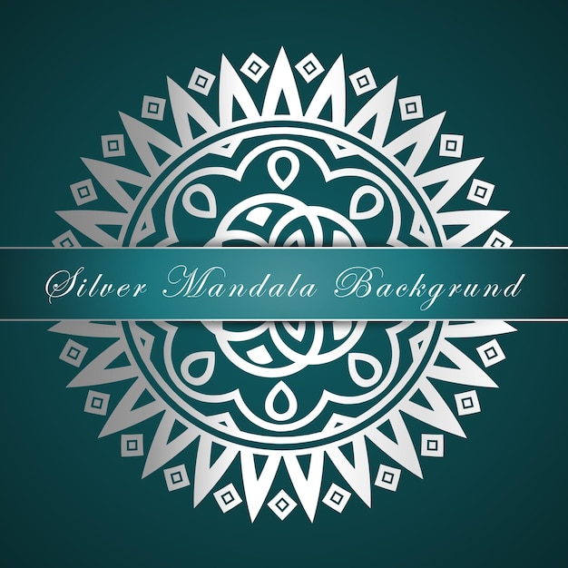 vector beautiful silver mandala background