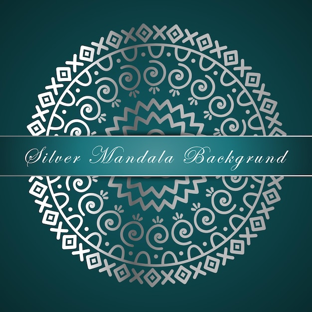 vector beautiful silver mandala background