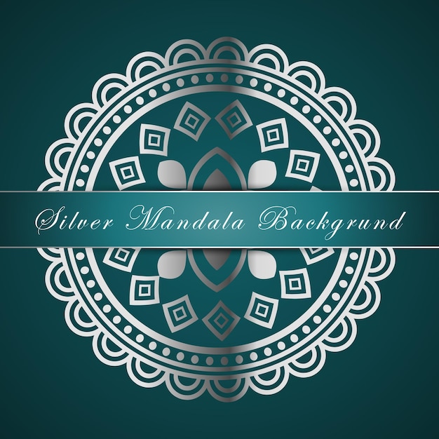 vector beautiful silver mandala background