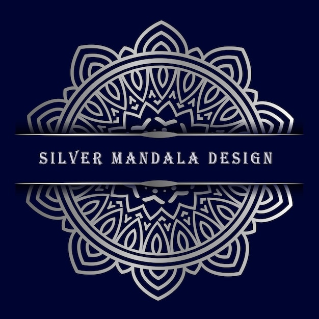 vector beautiful silver mandala background