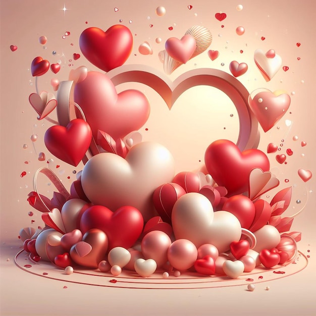 vector beautiful valentines day greeting with love hearts