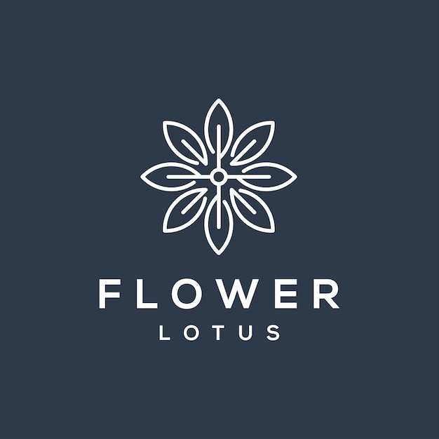 Vector beauty elegant lotus flower plant for woman spa or natural cosmetic care logo design