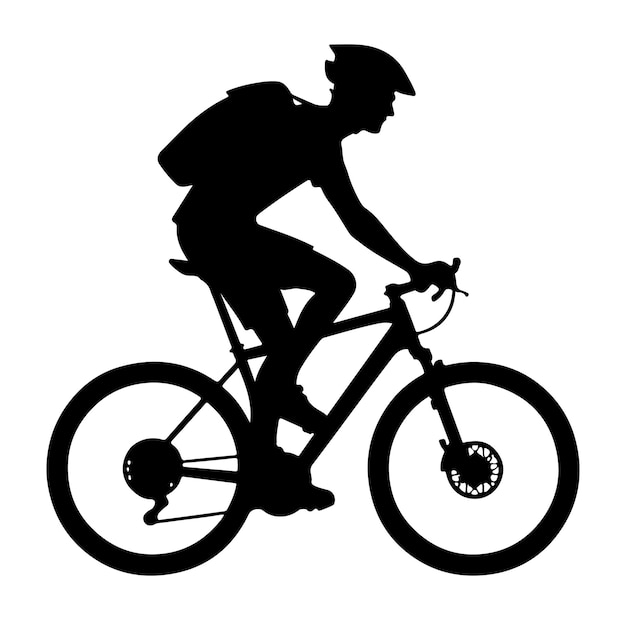 Vector bicyclist or cycling silhouettes vector illustration