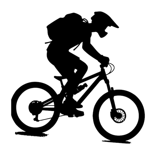 Vector bicyclist or cycling silhouettes vector illustration