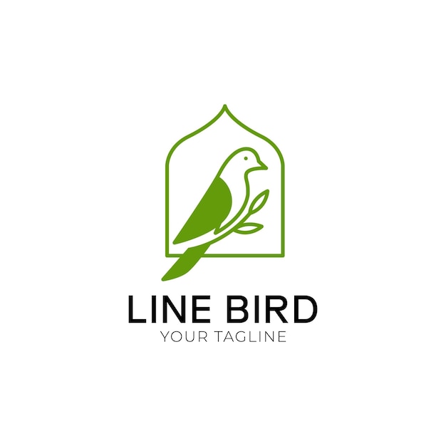 Vector bird minimalist line art logo design