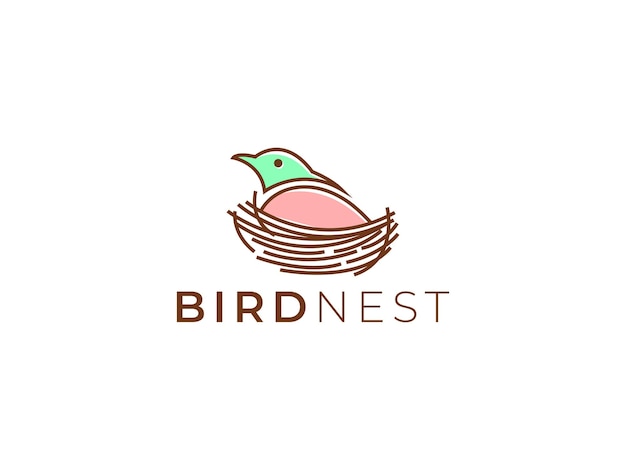 Vector bird nest logo design