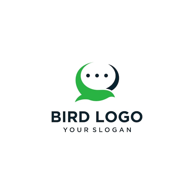 vector bird with chat logo design