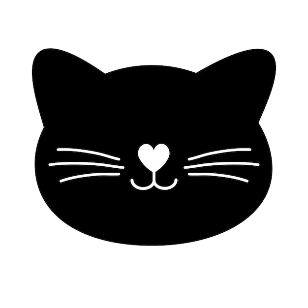 Vector black cat face