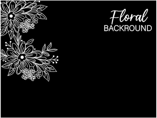 vector black floral background