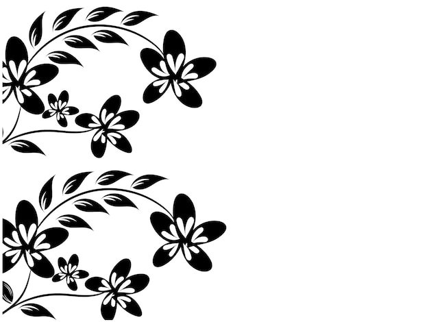 Vector black floral background