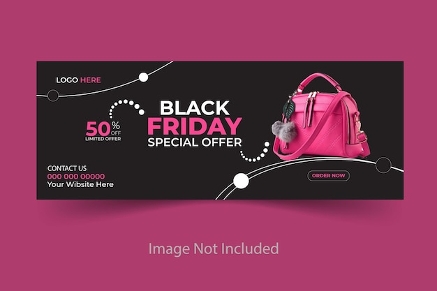 Vector black Friday super sale Facebook cover template design