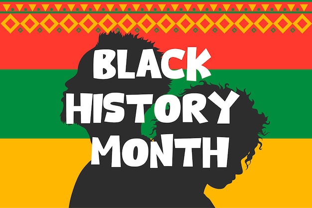 Vector Black History Month social media banner post background